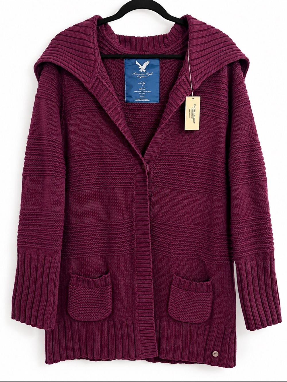 American Eagle NWT Purple Oversized Long Cardigan Sweater XL